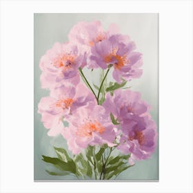Lilac Flowers Acrylic Painting In Pastel Colours 4 Canvas Print
