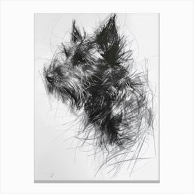 Australian Terrier Dog Charcoal Line 2 Canvas Print