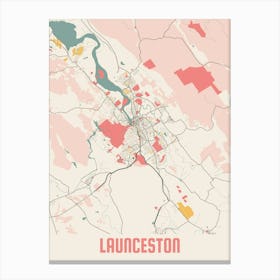 Launceston Map Poster Canvas Print