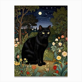 William Morris Cat In The Garden 2 Canvas Print