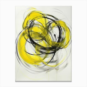 Yellow And Black Abstract Painting 3 Canvas Print