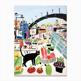 The Food Market In London 5 Illustration Canvas Print