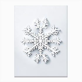 White, Snowflakes, Marker Art 2 Canvas Print