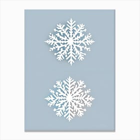 Frost, Snowflakes, Retro Minimal 4 Canvas Print