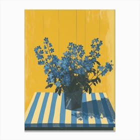 Forget Me Not Flowers On A Table   Contemporary Illustration 2 Canvas Print