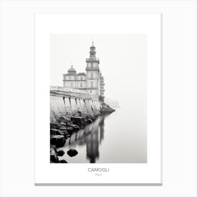 Poster Of Camogli, Italy, Black And White Photo 2 Canvas Print