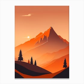 Misty Mountains Vertical Composition In Orange Tone 277 Canvas Print
