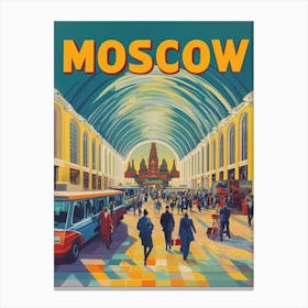 Aihrgdesign A 1970s Inspired Travel Poster For Moscow 3 Canvas Print