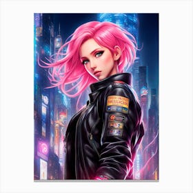 Pink Haired Girl Canvas Print