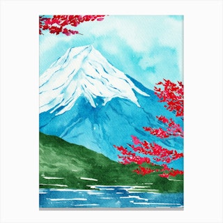 Fuji Watercolor Canvas Print