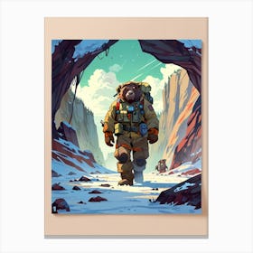 Bear In The Snow Canvas Print