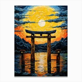 Aesthetic Japanese Shinto Shrine Torii Gate Impressionism Canvas Print