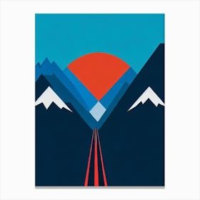 Telluride, Usa Modern Illustration Skiing Poster Canvas Print