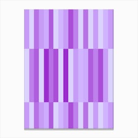 Purple Striped Geometric Abstract Canvas Print