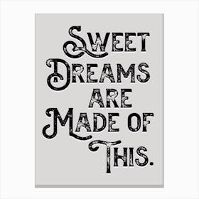 Sweet Dreams Lyric Quote Canvas Print