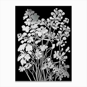 Meadow Rue Leaf Linocut 2 Canvas Print