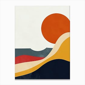 Sunset On The Beach, Hygge Canvas Print