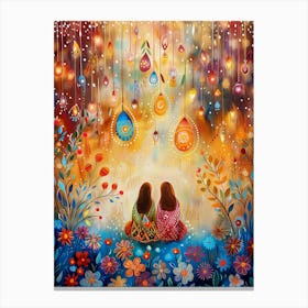 Two Lovers In A Garden Canvas Print