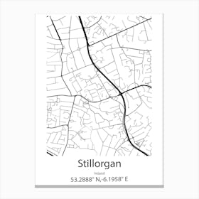 Stillorgan,Ireland Minimalist Map Canvas Print