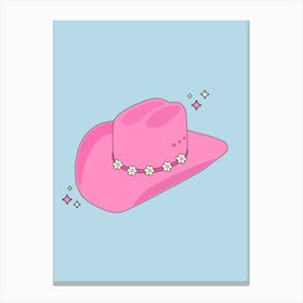 Cowboy Pink And Blue Canvas Print