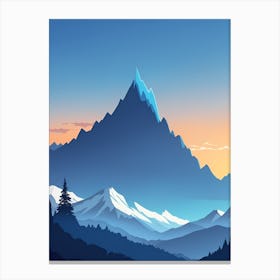 Misty Mountains Vertical Composition In Blue Tone 44 Canvas Print