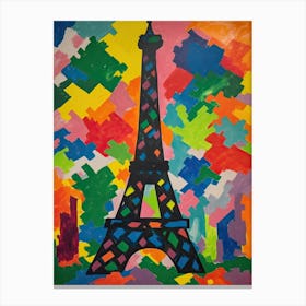 Eiffel Tower Paris France Henri Matisse Style 21 Canvas Print