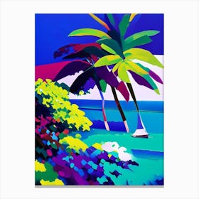 San Andres Island Colombia Colourful Painting Tropical Destination Canvas Print