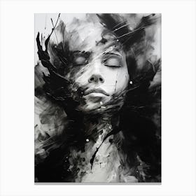Silence Abstract Black And White 10 Canvas Print
