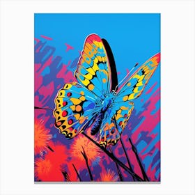 Pop Art Common Blue Butterfly 2 Canvas Print