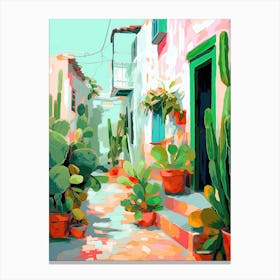 Puglia Italy Cacti Travel Housewarming Painting Canvas Print