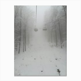 Ski Lift In The Snow Canvas Print