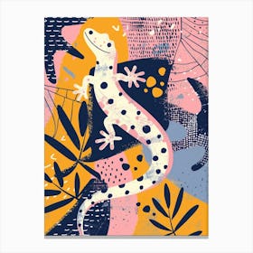 Golden Gecko Abstract Modern Illustration 3 Canvas Print