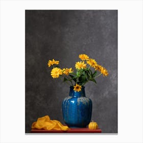 Yellow Daisies In A Blue Vase, Still life, Printable Wall Art, Still Life Painting, Vintage Still Life, Still Life Print, Gifts, Vintage Painting, Vintage Art Print, Moody Still Life, Kitchen Art, Digital Download, Personalized Gifts, Downloadable Art, Vintage Prints, Vintage Print, Vintage Art, Vintage Wall Art, Oil Painting, Housewarming Gifts, Neutral Wall Art, Fruit Still Life, Personalized Gifts, Gifts, Gifts for Pets, Anniversary Gifts, Birthday Gifts, Gifts for Friends, Christmas Gifts, Gifts for Boyfriend, Gifts for Wife, Gifts for Mom, Gifts for Husband, Gifts for Her, Custom Portrait, Gifts for Girlfriend, Gifts for Him, Gifts for Sister, Gifts for Dad, Couple Portrait, Portrait From Photo, Anniversary Gift Canvas Print