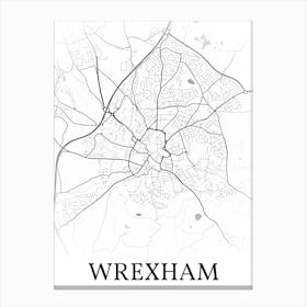 Wrexham, Wales, Uk, City Map, Black And White Fade Design Leinwandbild