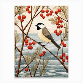 Bird Illustration Carolina Chickadee 1 Canvas Print