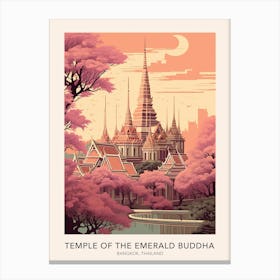 Temple Of The Emerald Buddha Bangkok Thailand Travel Poster Canvas Print
