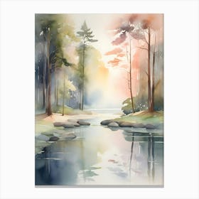 Watercolor Of A River 2 Canvas Print