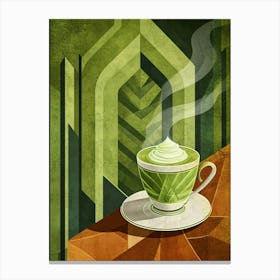 Art Deco Matcha Latte 2 Canvas Print