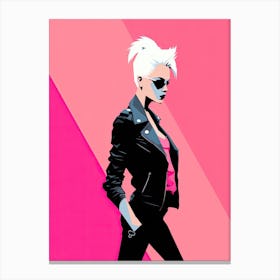 Minimalist Pink Punk Queen Canvas Print