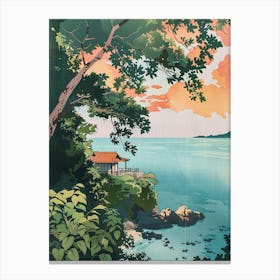 Okinawa Japan 2 Retro Illustration Canvas Print