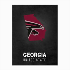 Atlanta Falcons Georgia State Map Canvas Print