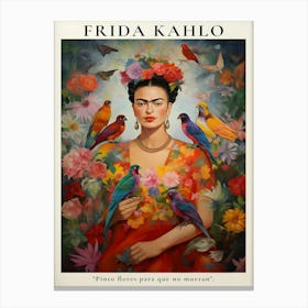 Frida Kahlo Birds And Flowers Canvas Print