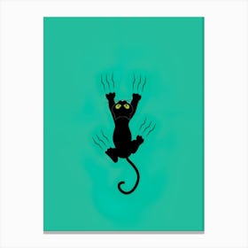 Cat And a green background Canvas Print