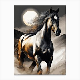 Horse In The Moonlight 21 Canvas Print