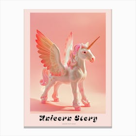 Toy Unicorn With Wings Pastel 1 Poster Canvas Print