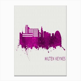 Milten Keynes England City Purple Canvas Print