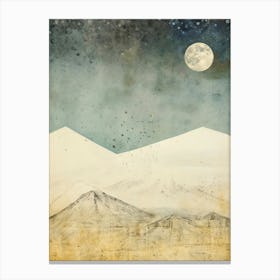 Hokkaido. Winter: Vintage Aesthetic Japanese Landscape Wall Art Home Decoration Canvas Print