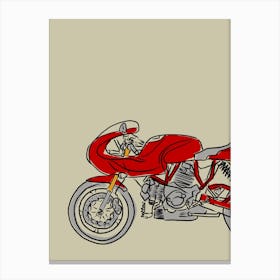 Motorbike Ducati Cafe Racer Side Canvas Print