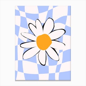 Daisy on a checkered background Canvas Print