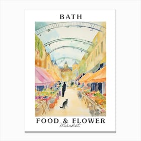 Food Market With Cats In Bath 2 Poster Canvas Print